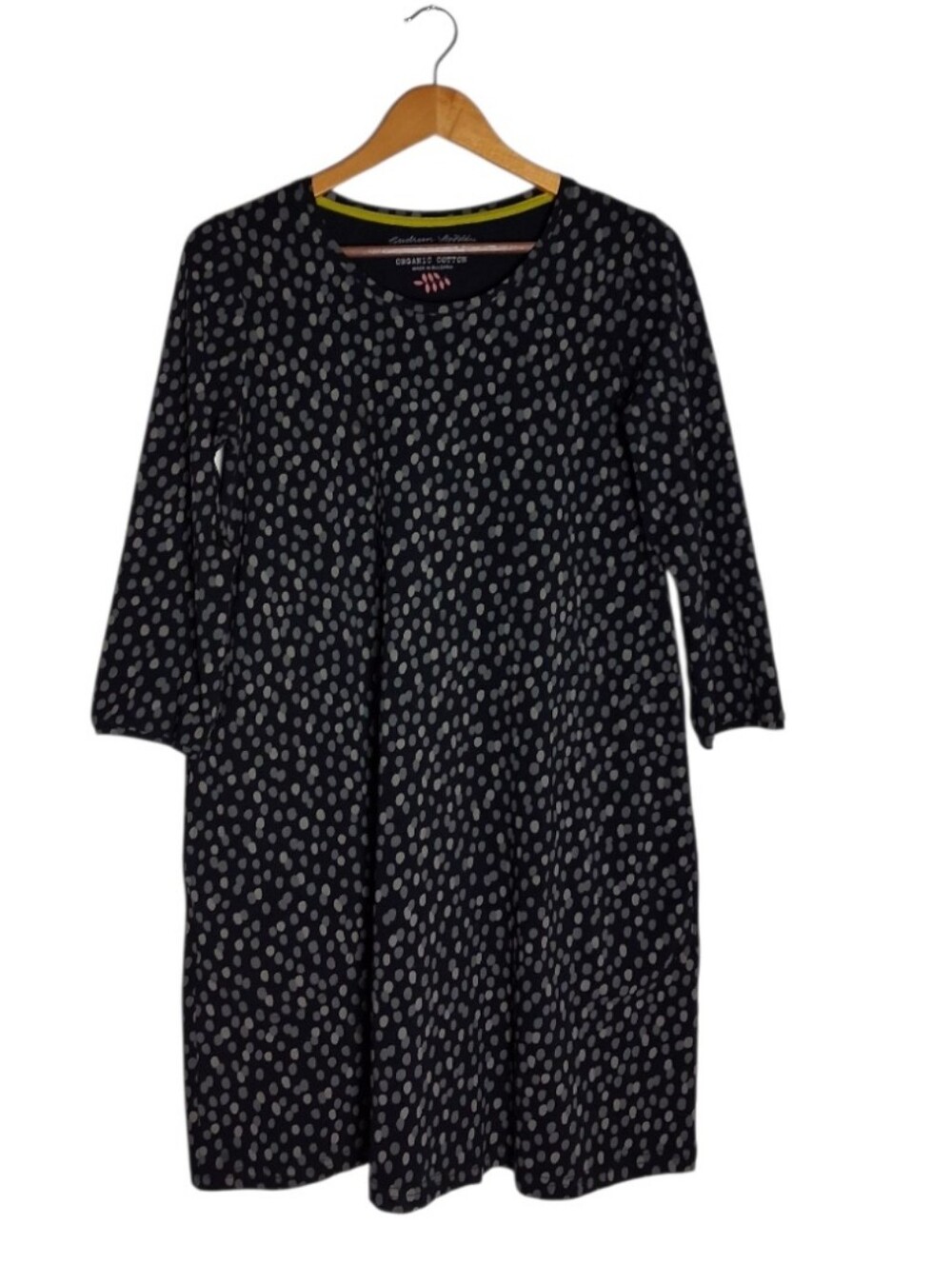 GUDRUN SJODEN Organic Cotton Polka Dots Dress Size S WIth Poxkets